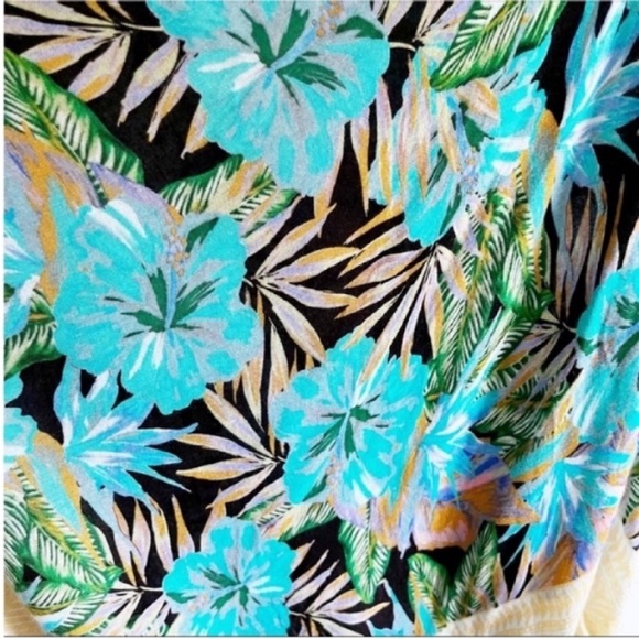 Urban Outfitters kimono blue green floral lightweight tropical - Picture 3 of 8